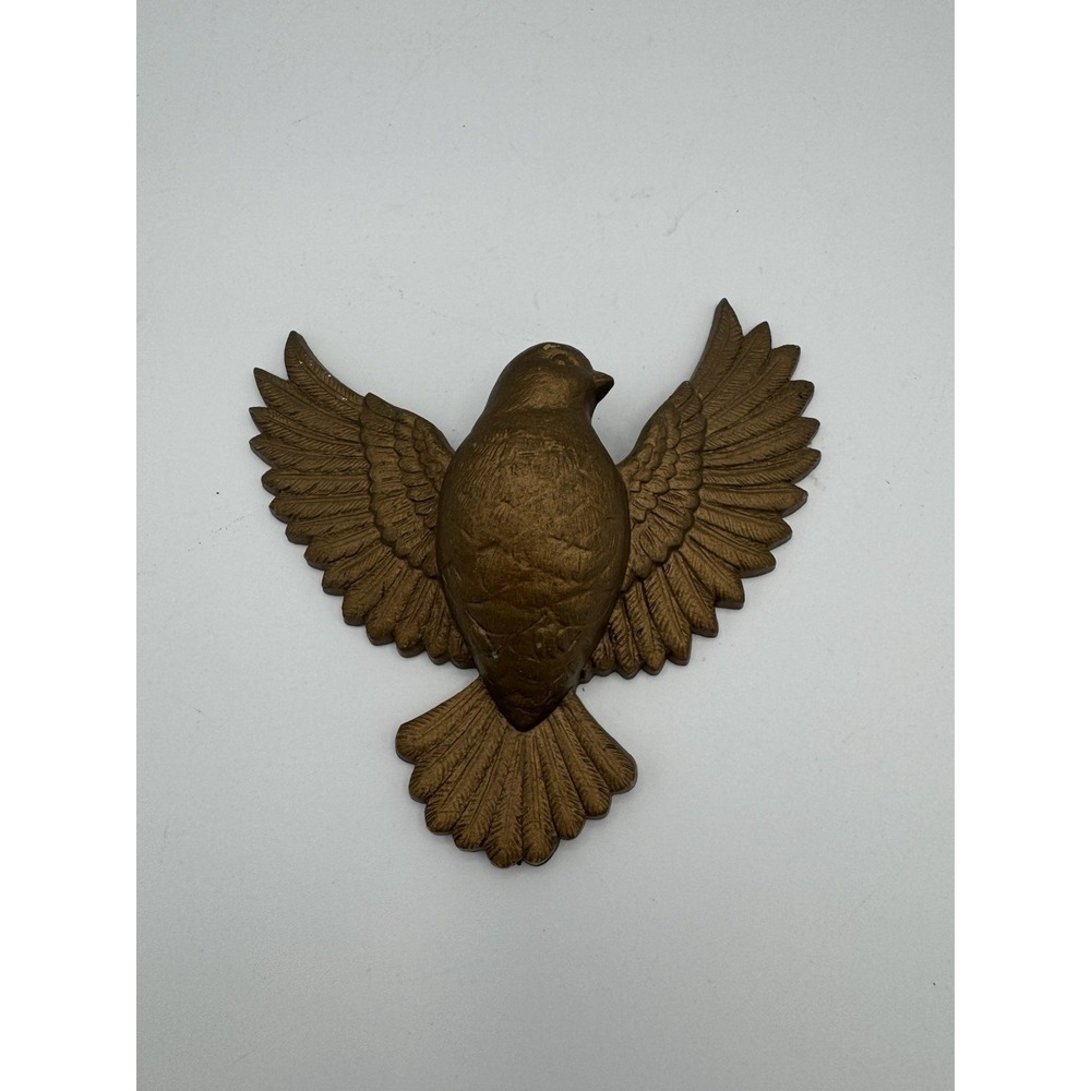 Vintage Burwood 1980 Love Dove 2685 Hanging Wall Bird Gold MCM Kitsch